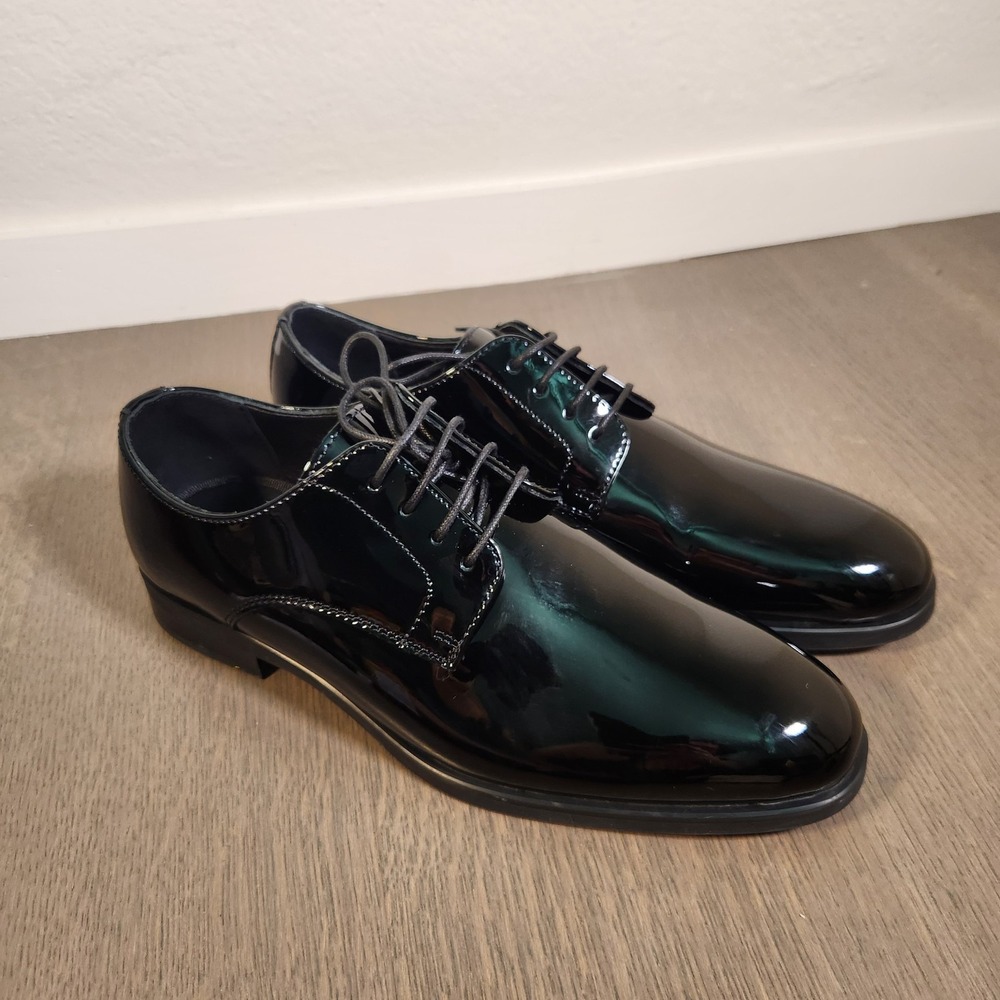 Nordstrom Men's Black Patent Leather Oxford Dress Shoes Size 9 Worn Once